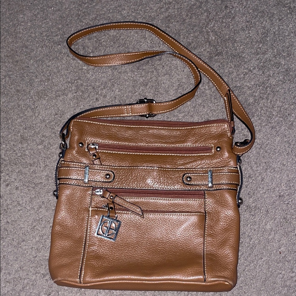 Giani Bernini Caramel Leather Shoulder Bag